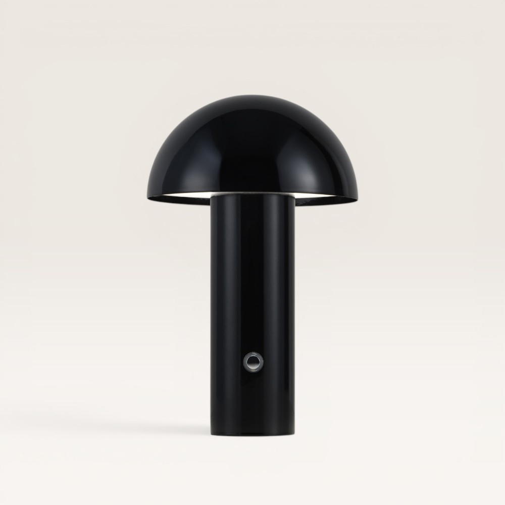 LED-Tischleuchte Noryn nero - Dimmbare und wiederaufladbare Pilzlampe