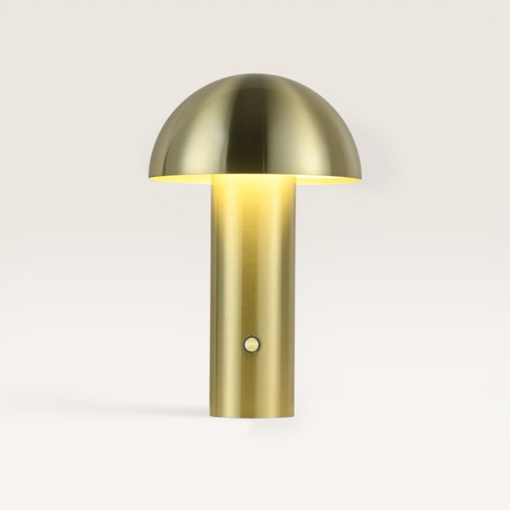 LED-Tischleuchte Noryn oro - Dimm- und wiederaufladbare Pilzlampe