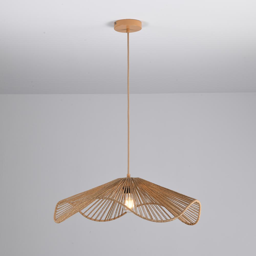 Suspension Avanta maronne I - Marron - Douille E27 - IP20 - Cordon en papier 