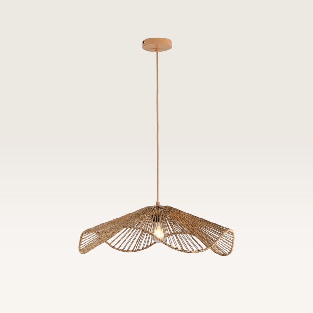 Pendelleuchte Avanta maronne I - Braune Lampe aus geflochtenem Papierkabel