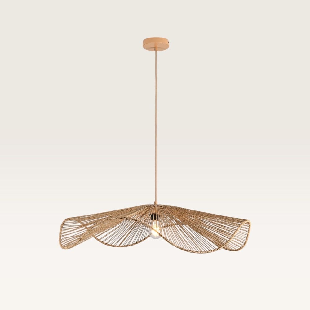 Pendelleuchte Avanta maronne xl - Braune Lampe aus geflochtenem Papierkabel