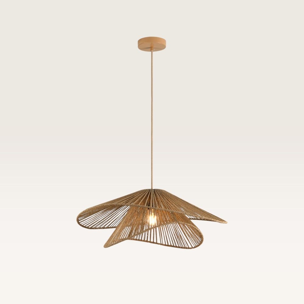 Pendelleuchte Avanta maronne due - Braune Lampe aus geflochtenem Papierkabel