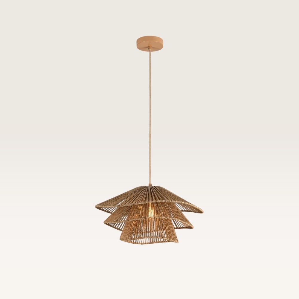 Pendelleuchte Avanta maronne tre - Braune Lampe aus geflochtenem Papierkabel
