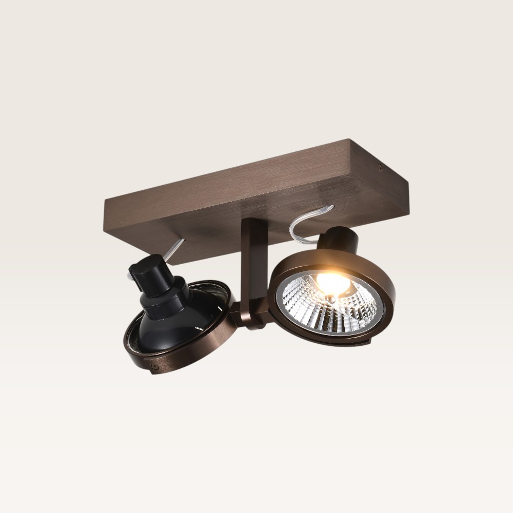 Ceiling light Telesto bronzo II - GU10 - IP20 - Bronze - Double spotlight