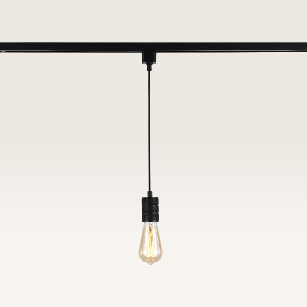 Pendant light Avaro nero - E27  - For rail system - Black - Rail spotlight