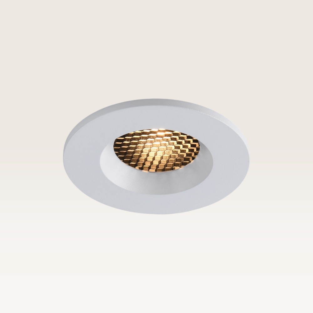 Spot encastré Juvano bianco - 27 mm - GU10 - IP54 - Blanc - Nid d'abeille