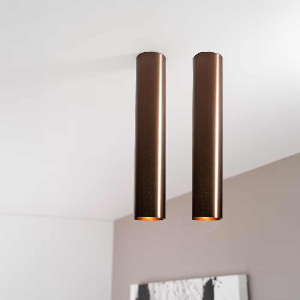 2x Canopus bronzo l - Zylindrischer Aufbaustrahler mit gebürsteter Bronzebeschichtung