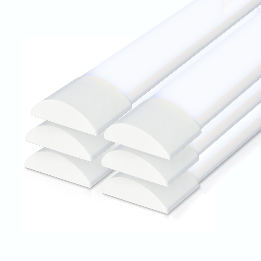 Set of 6 LED Batten 60cm - ultra thin - 20W 2400lm - 6400K- Replaces 160W - Samsung SMD