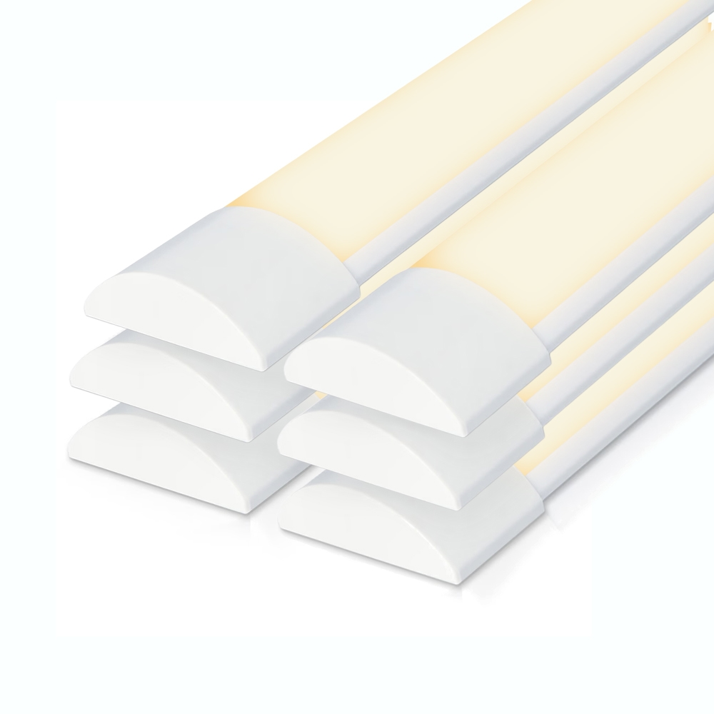 6er Set LED Batten 120cm - Ultra Flach - 40W 5600lm - 3000K - Ersetzt 330W - Samsung SMD
