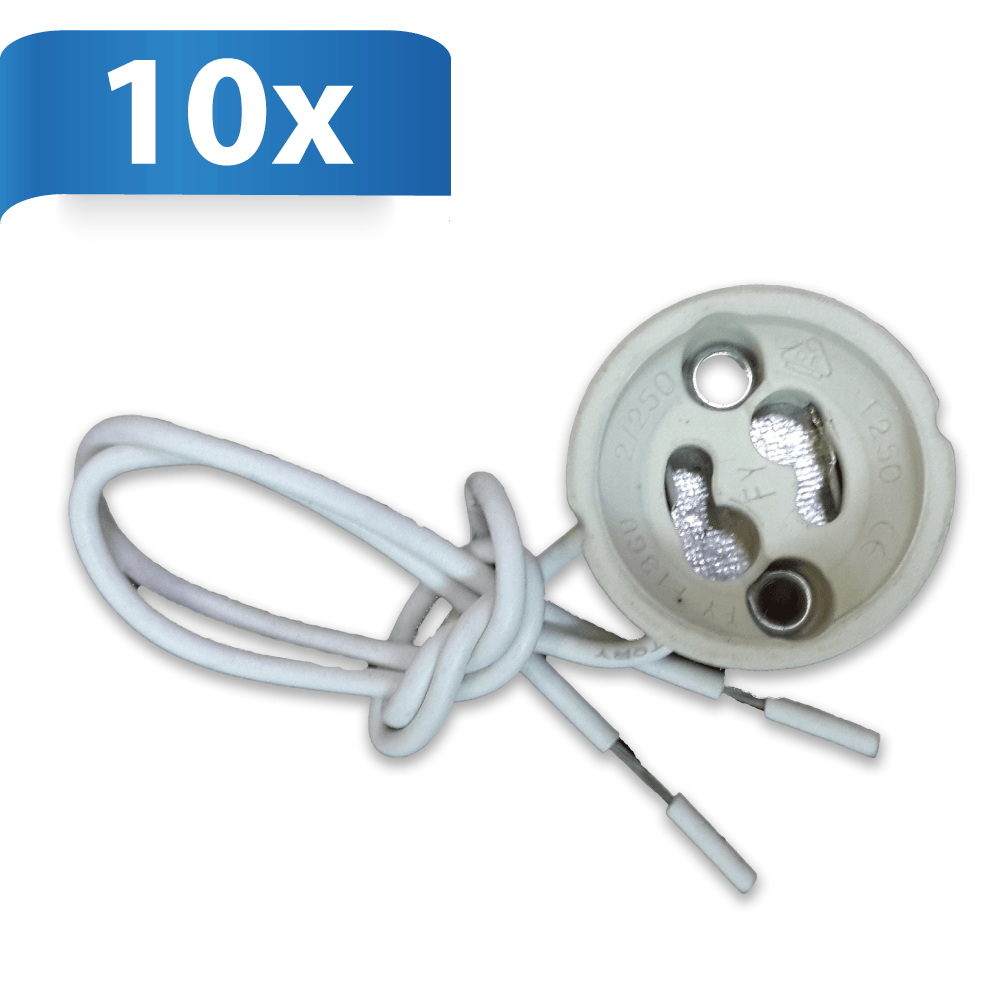 10x GU10 fittingen - Geschikt voor alle GU10 Lampen - Max. 100W - Wit