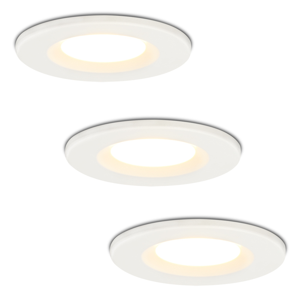 3x Venezia Spots LED encastrables - 6W 650lm - 2700K - IP65 - Blanc