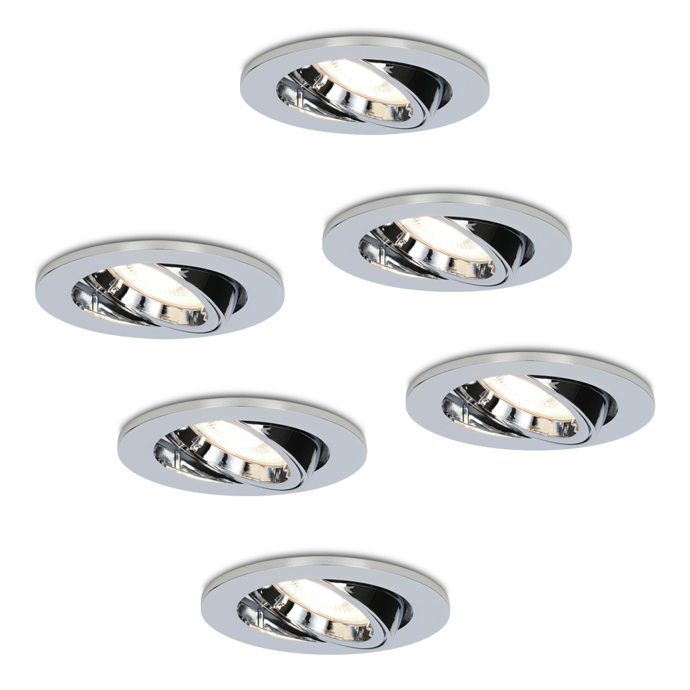 6x Maya LED Recessed Downlights - 4W 345 Lumen - 4000K - Tiltable - Chrome