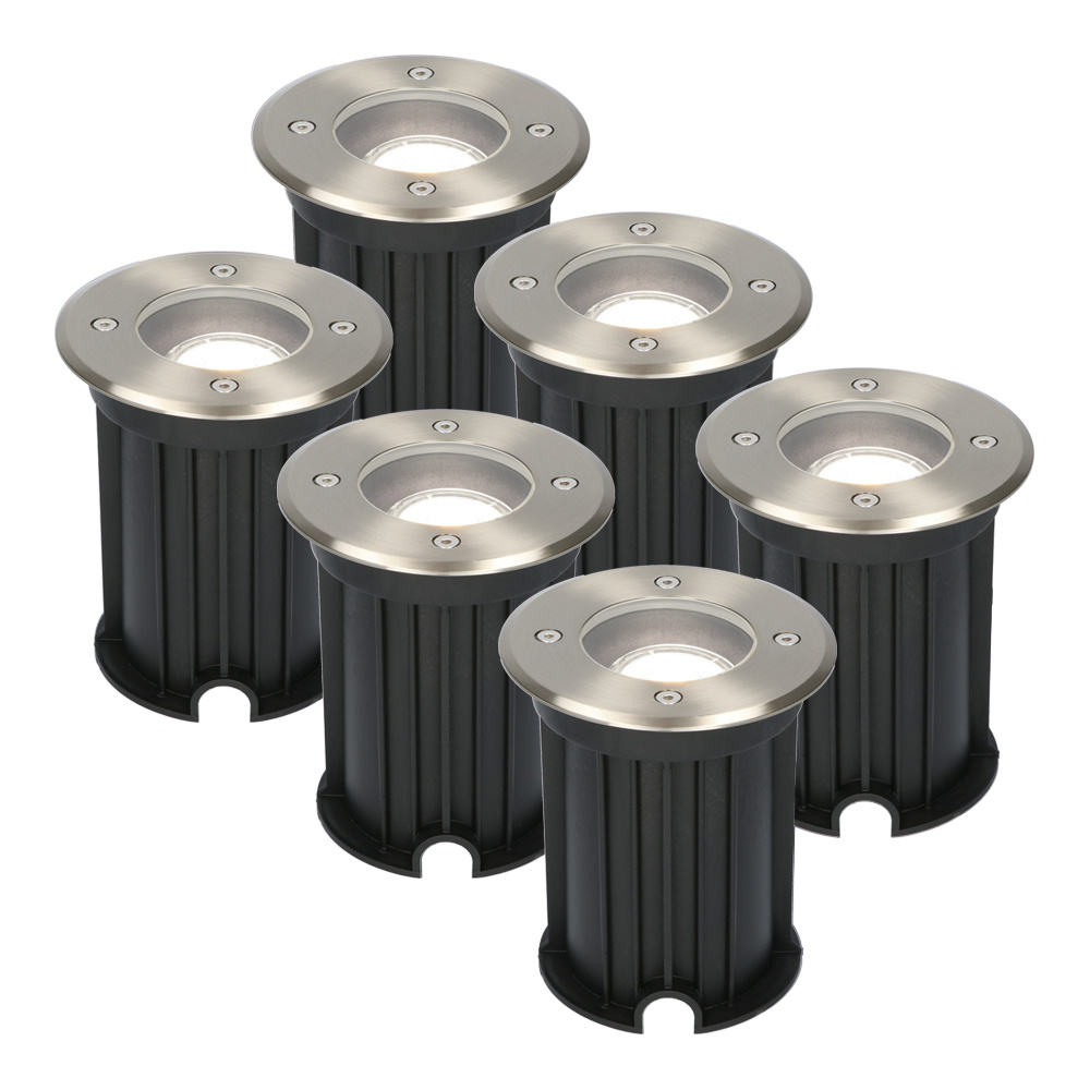 6x Maisy LED Nedgravningsspots - Ø12cm - GU10 - Dæmpbar - 4W 345lm - 6500K - IP67