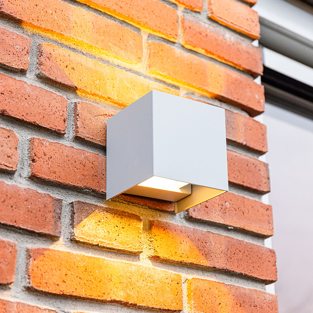 Kansas LED Wall Light - Dimmable - 7W 560lm - 3000K - IP65 - Grey - Up & downlight