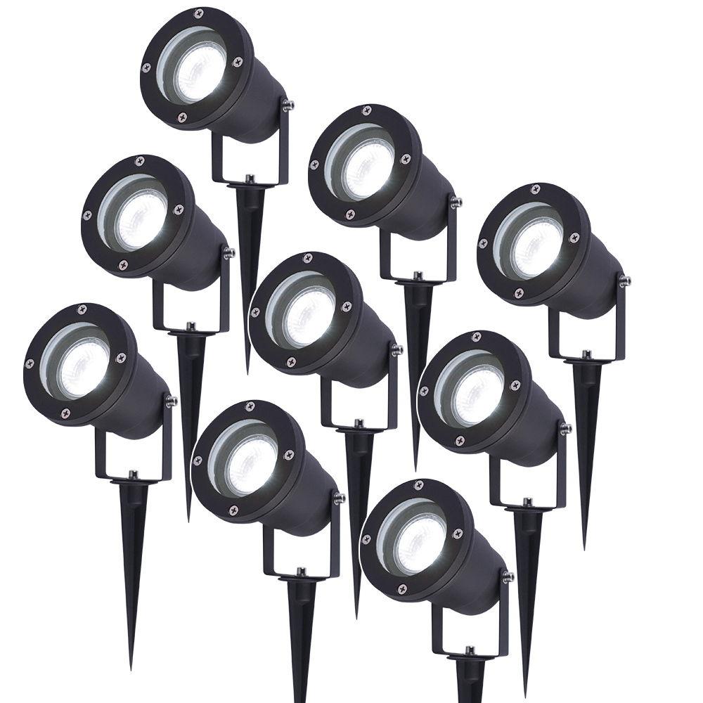 9x Sydney LED Prikspots - 4W 345lm - Kantelbaar - Dimbaar - 6500K - IP65 - Zwart
