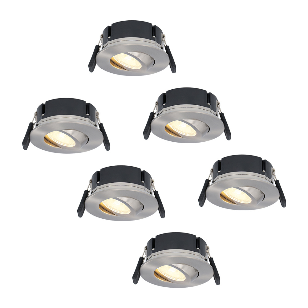 6x Napels Spot LED encastrable plat - 8W 570lm - 2700K - Inclinable - IP65