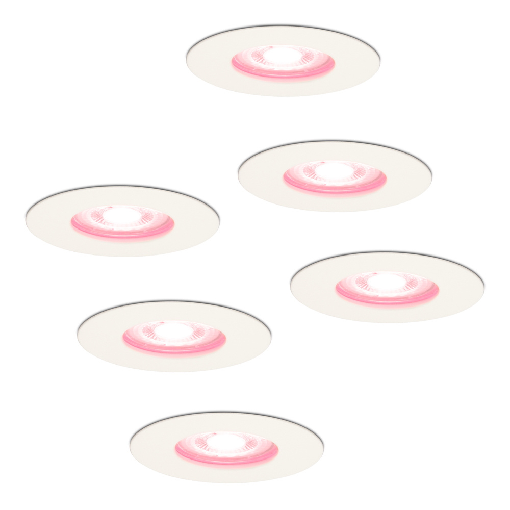 6x Bari Smart Inbouwspots - Wifi + Ble - RGBWW - 5,5W 345lm - Wit