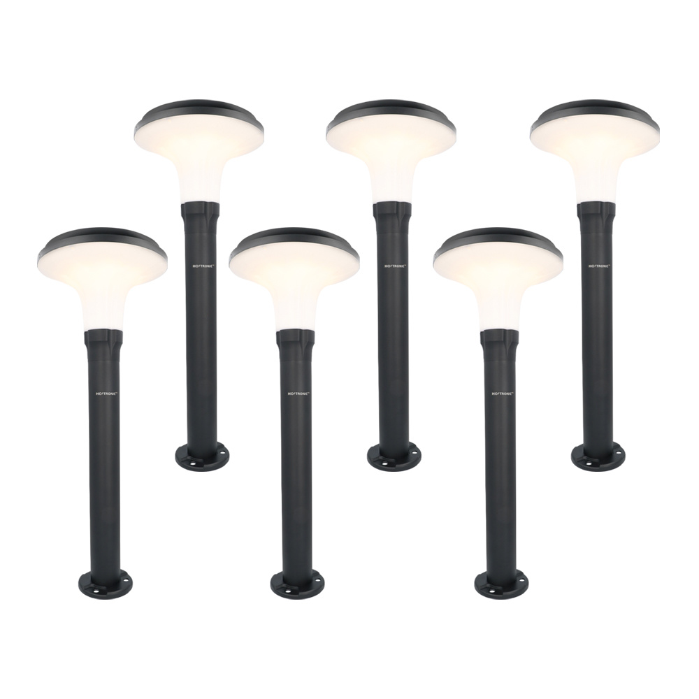 6x Layton solar pedestal lights - 3000K - 900 Lumen - 6-12 hour - IP65