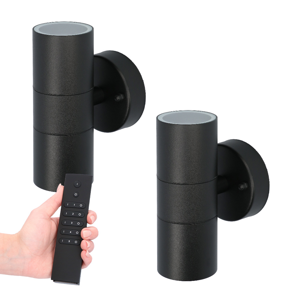 2x dimbare LED Wandlamp Blenda - 2700K - GU10 - IP44 - Incl. dimmerset