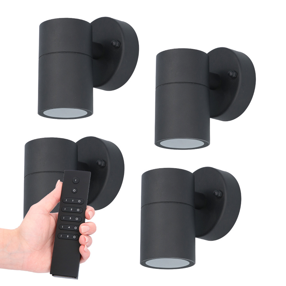 4x Mason LED Wandlamp - Dimbaar - 4W 345lm - GU10 - 2700K - Zwart - Incl. dimmerset