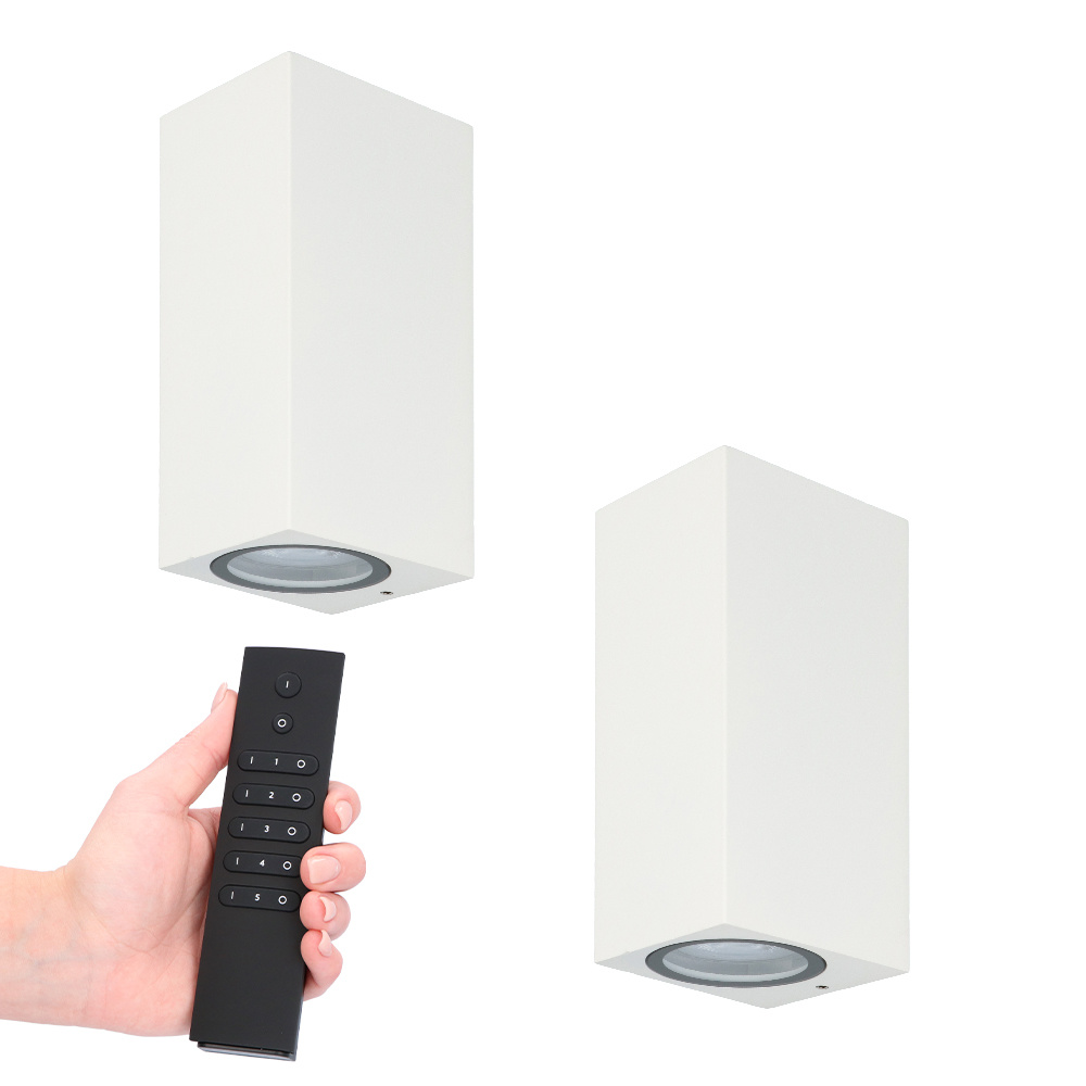 2x LED wandlamp Selma - Dimbaar - 8W 690lm - 2700K - GU10 - IP65 - Incl. dimmerset