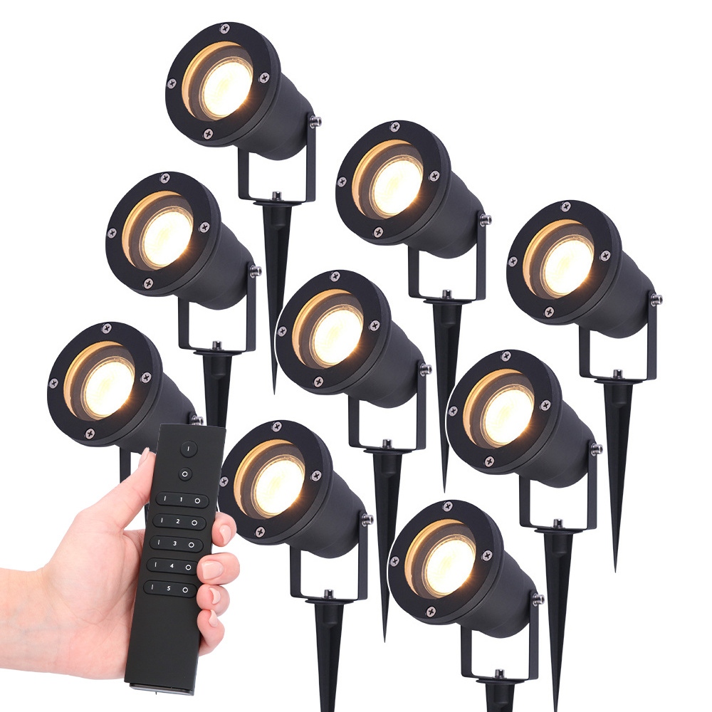 Set mit 9 LED Gartenstrahler schwarz Sydney - Aluminium - 4W 345lm - 2700K - IP65