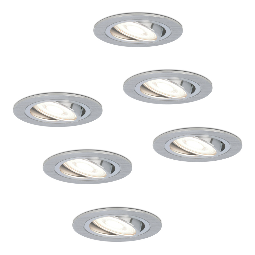 6x Chandler LED Einbaustrahler - 4W 345lm - 6500K - Dimmbar Schwenkbar - Edelstahl