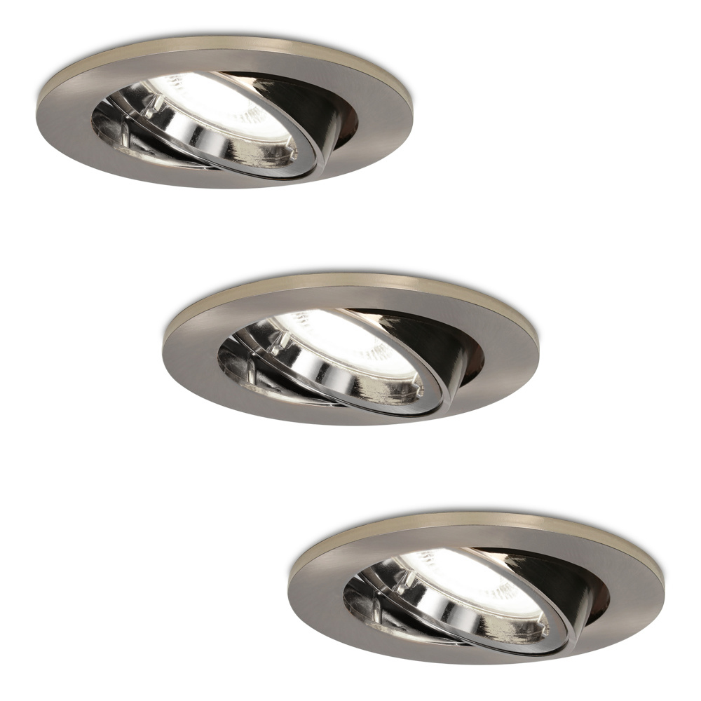 3x Lublin LED Einbaustrahler - 4W 345lm 6500K - GU10 - dimmbar - schwenkbar - IP20