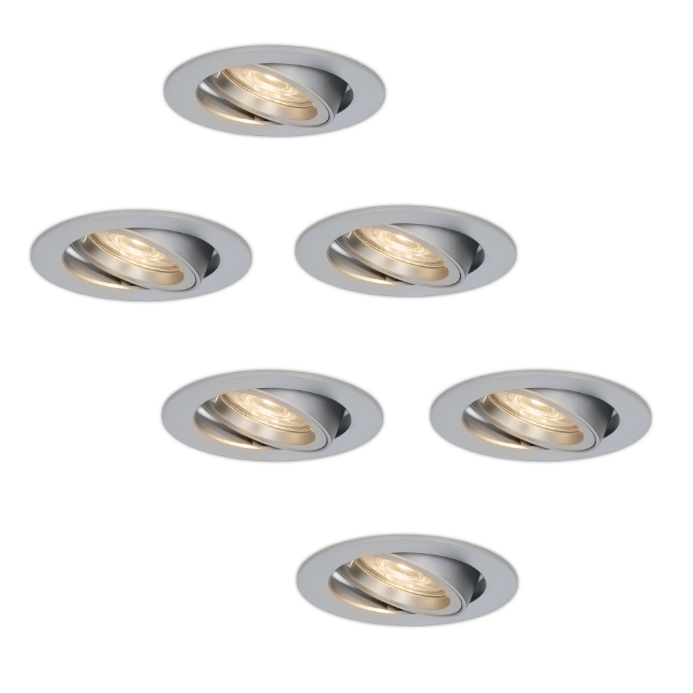 6x Jose LED Inbouwspots - 5W 400 Lumen - 4000K - Kantelbaar - RVS