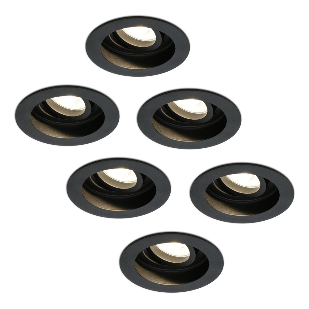 6x Laredo LED Einbaustrahler - Blendfrei GU10 4W 345lm - 2700K - Schwenkbar - IP20