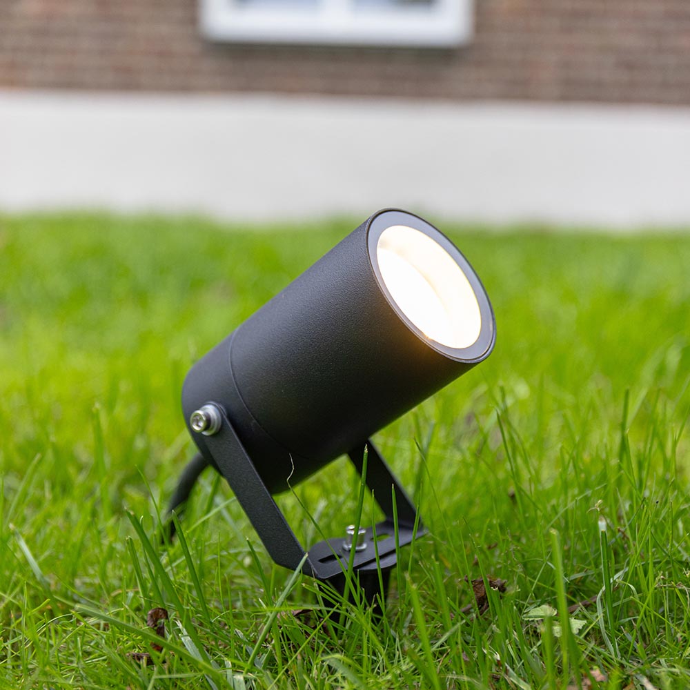 Spikey LED Prikspot - 4W 345lm - Kantelbaar - GU10 2700K - IP65 - Zwart