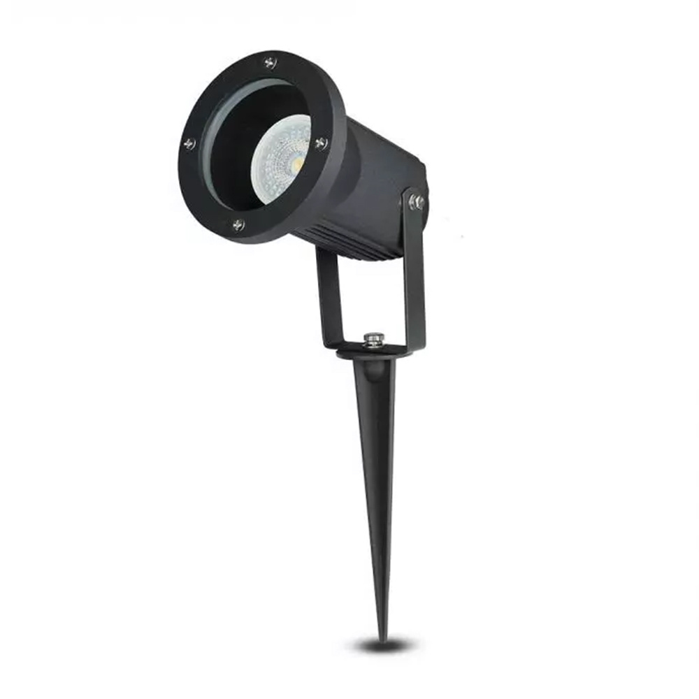 LED Spotlights utomhus med jordspett - 4W 345lm - Svängbar - 6500K - IP65 - Svart