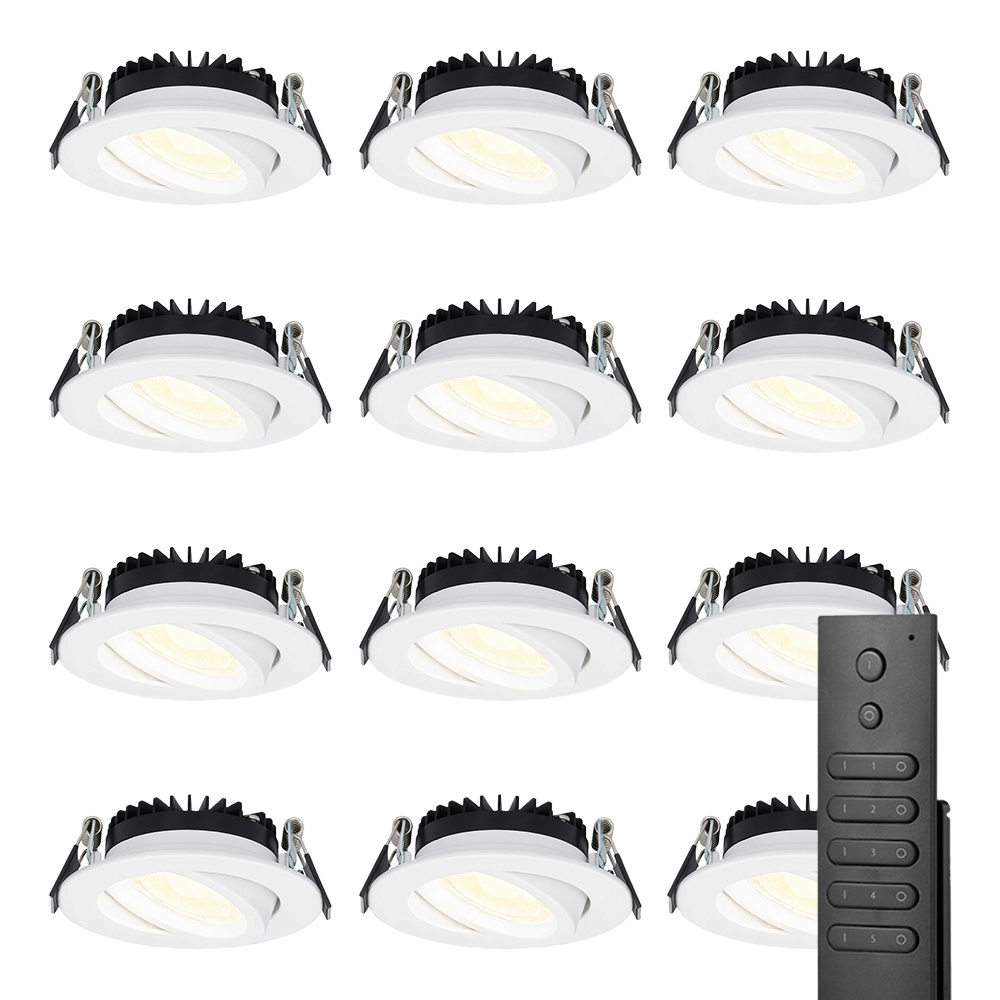 12x LED Einbaustrahler Rome - 6W 500lm - schwenkbar - dimmbar - 2700K - IP44