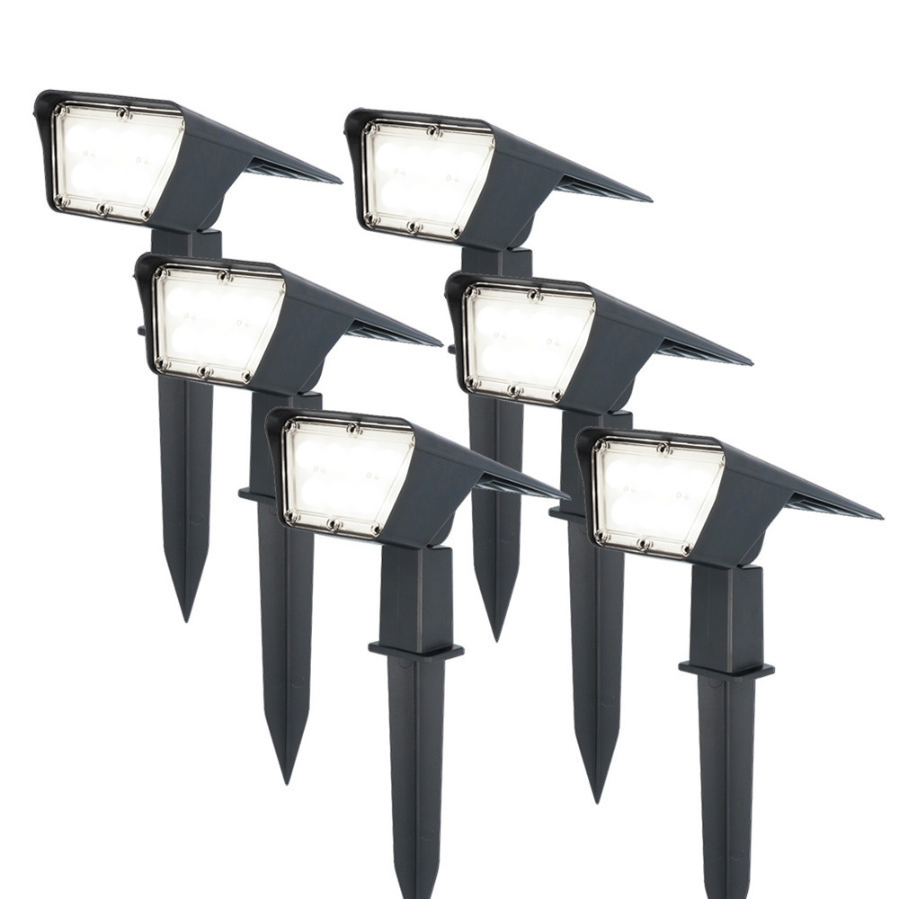 6x Odessa Solar Gartenstrahler - 6000K - 2 modi - 300lm - Schwenkbar - IP65