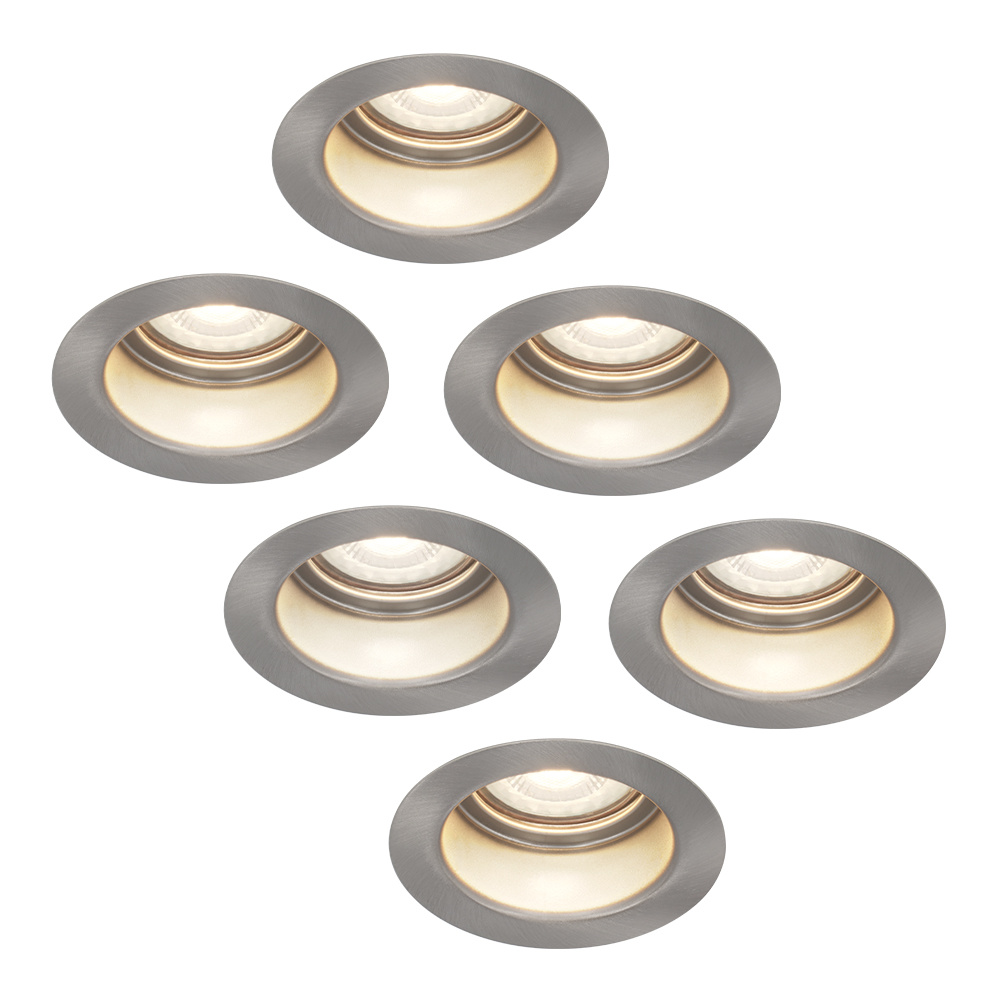 6x Mari LED Einbaustrahler - 4W 345lm - Dimmbar - GU10  - 4000K - Blendfrei - IP65