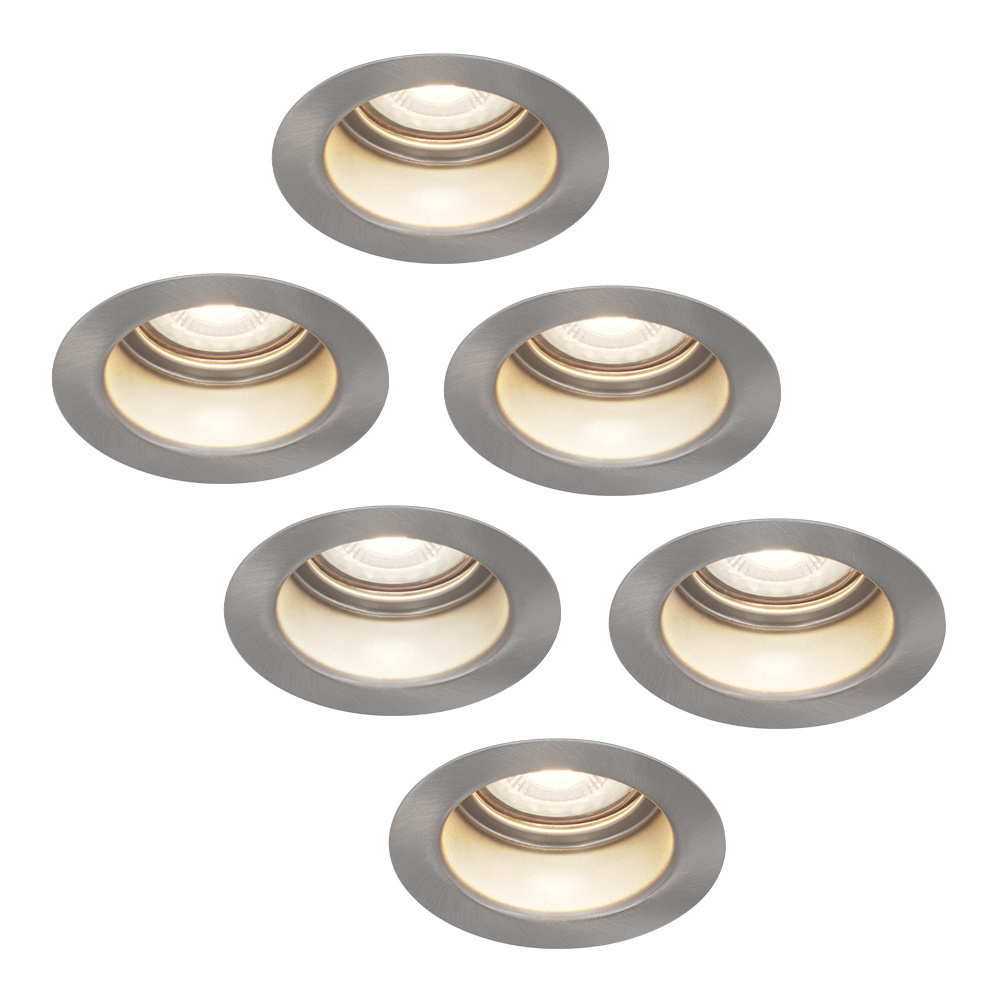 6x Mari LED Einbaustrahler flach - 6W 570 Lumen - 4000K - Edelstahl