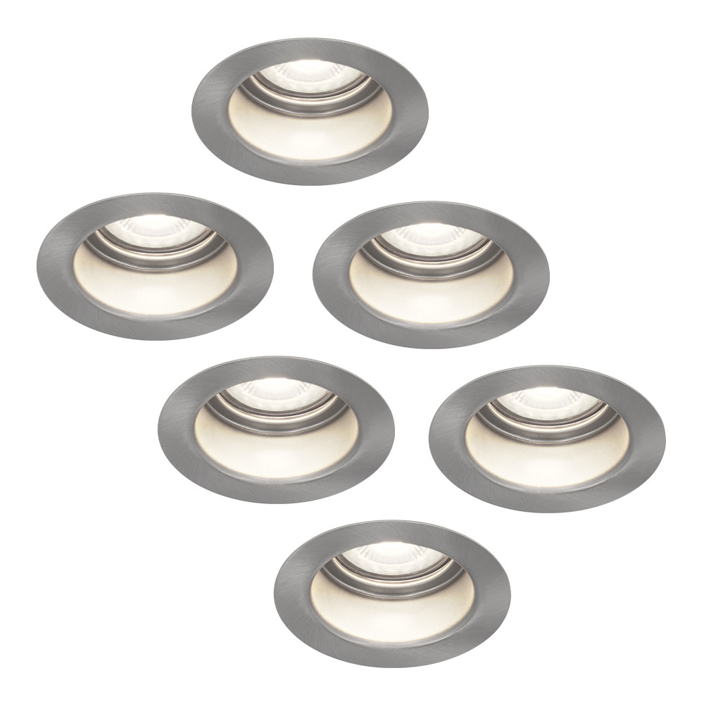 6x Mari LED Einbaustrahler flach - 3,8W 270 Lumen - 6000K - Edelstahl