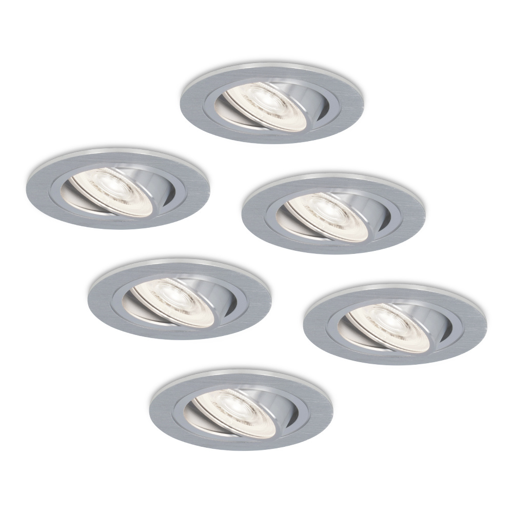 6x Chandler LED Recessed Downlights Thin 58mm - 3.8W 270lm 6000K - Stainless steel