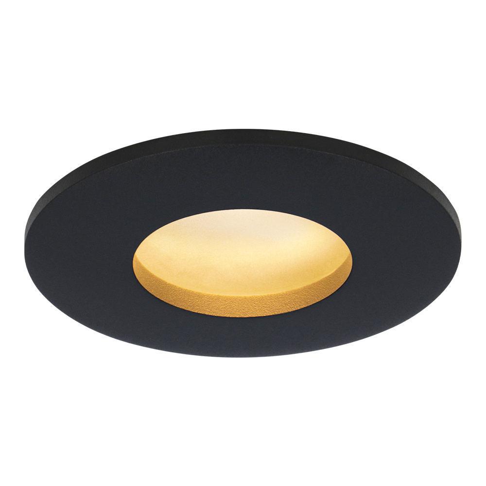 Porto LED Einbaustrahler flach - 6W 570 Lumen - 60mm - 2700K - IP44 - Schwarz