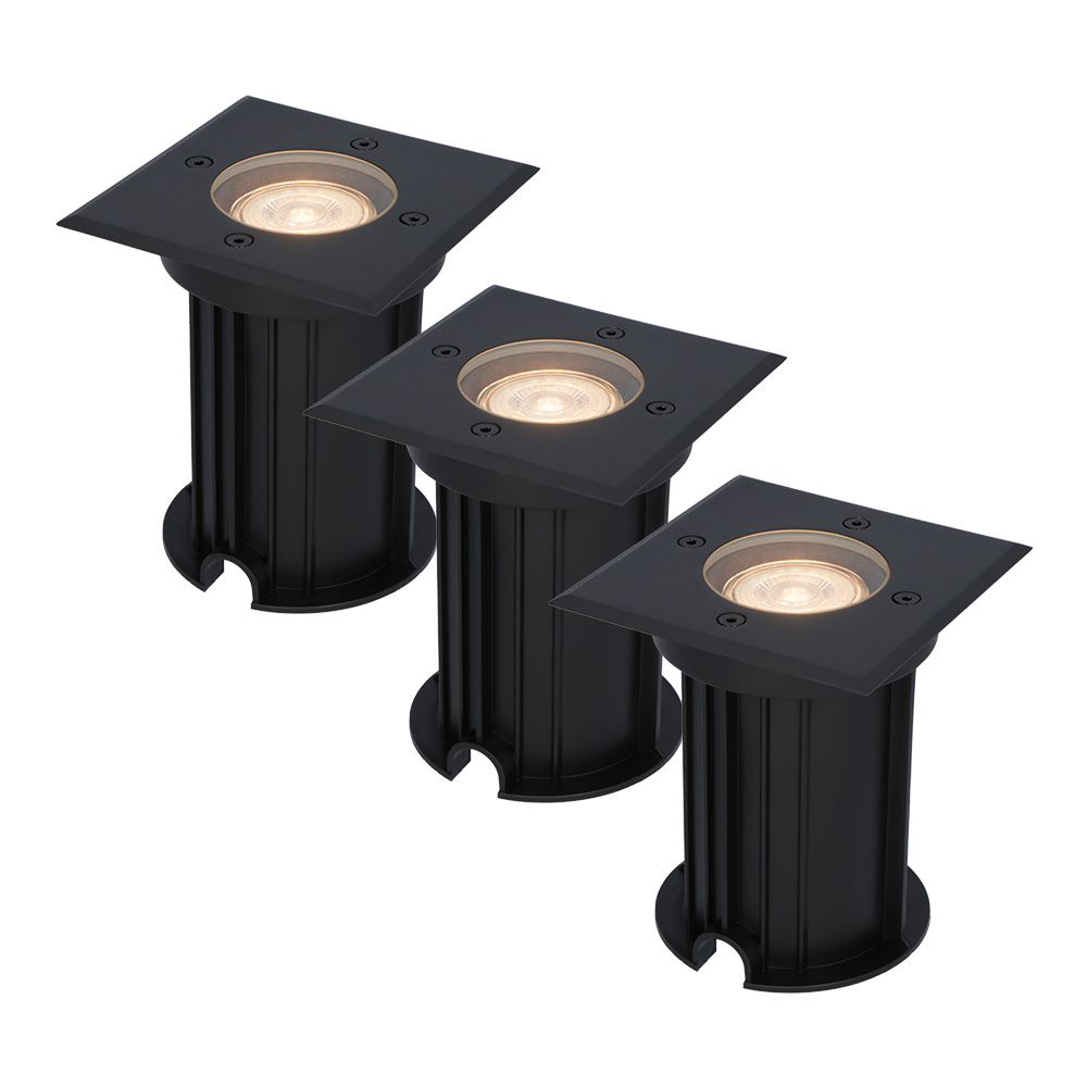 3x Ramsay LED Bodeneinbaustrahler - Dimmbar - GU10 - 4W 345lm - 2700K - IP67