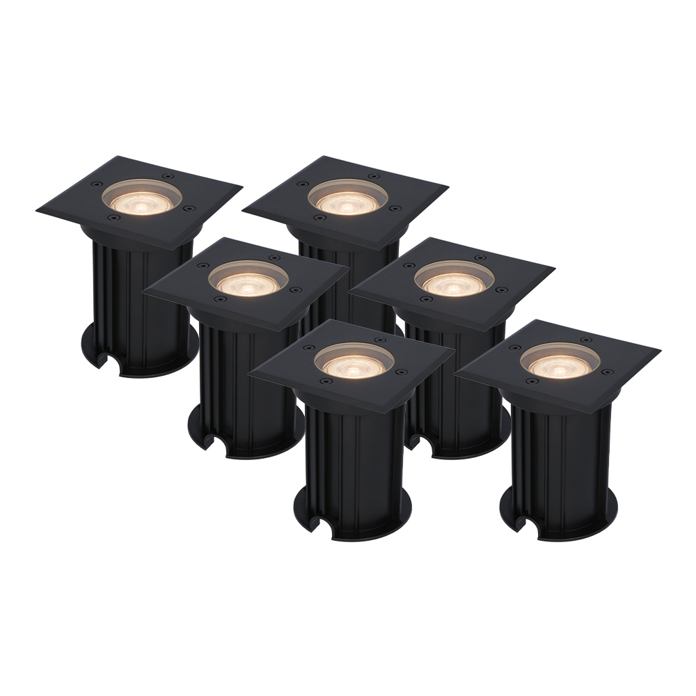 6x Ramsay LED Bodeneinbaustrahler - Dimmbar - GU10 - 4W 345lm - 2700K - IP67