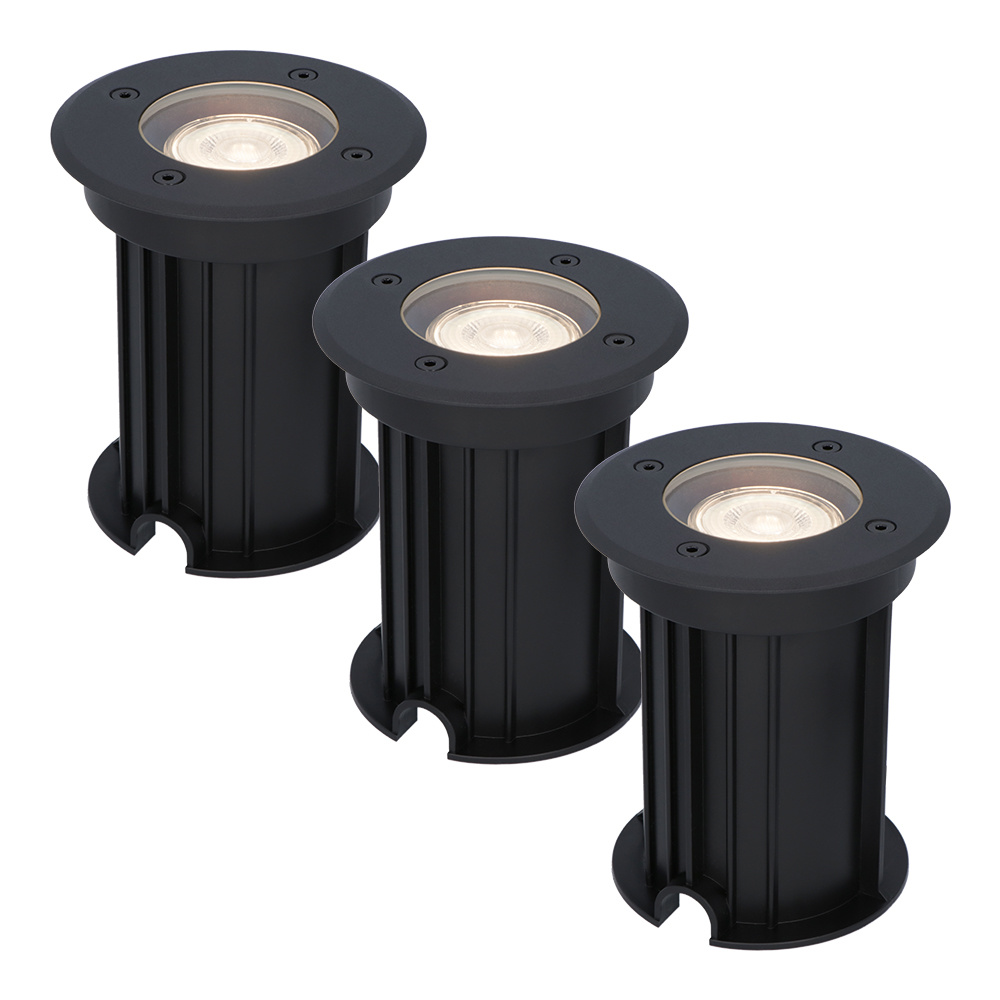 3x Maisy LED Nedgravningsspots - Ø12cm - GU10 - 4W 345lm - 4000K - Dæmpbar - IP67