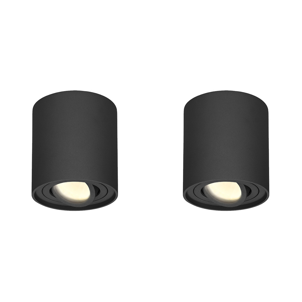 2x Ray LED Ceiling spotlights - 4W 345lm - Tiltable - Dimmable - GU10 - 2700K