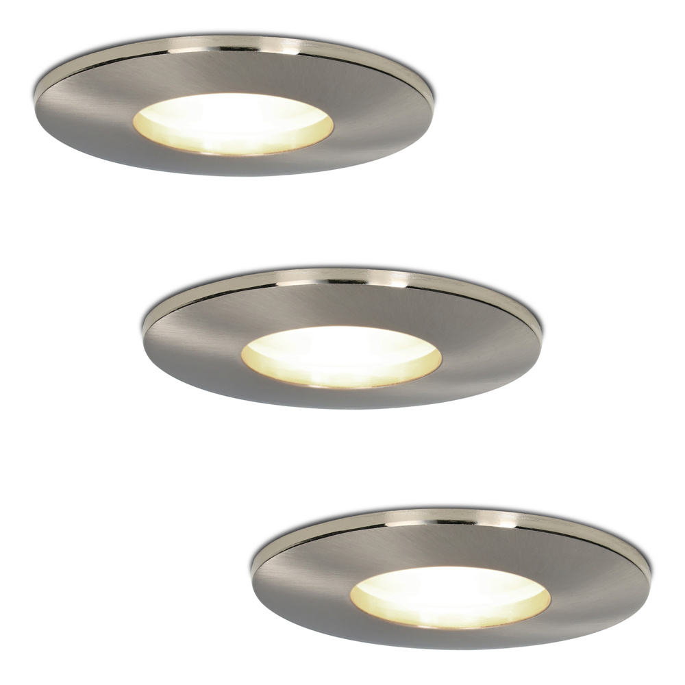 3x Vegas LED-Einbaustrahler - Dimmbar - 4 W 4000K - IP44 - Aluminium