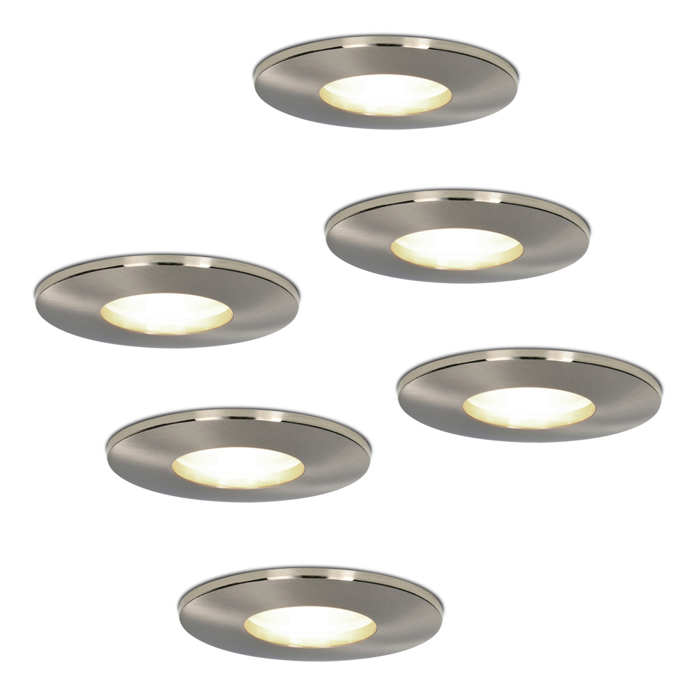 6x Vegas LED-Einbaustrahler - Dimmbar - 4 W 4000K - IP44 - Aluminium