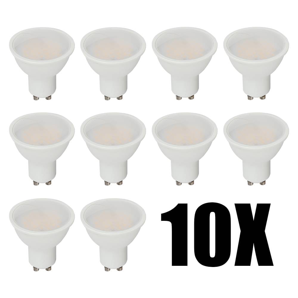 10x GU10 LED Spot - 5 Watt 400 Lumen - 3000K Warm wit - Vervangt 35 Watt - GU10 fitting - LED Reflector - Universele fitting afbeelding