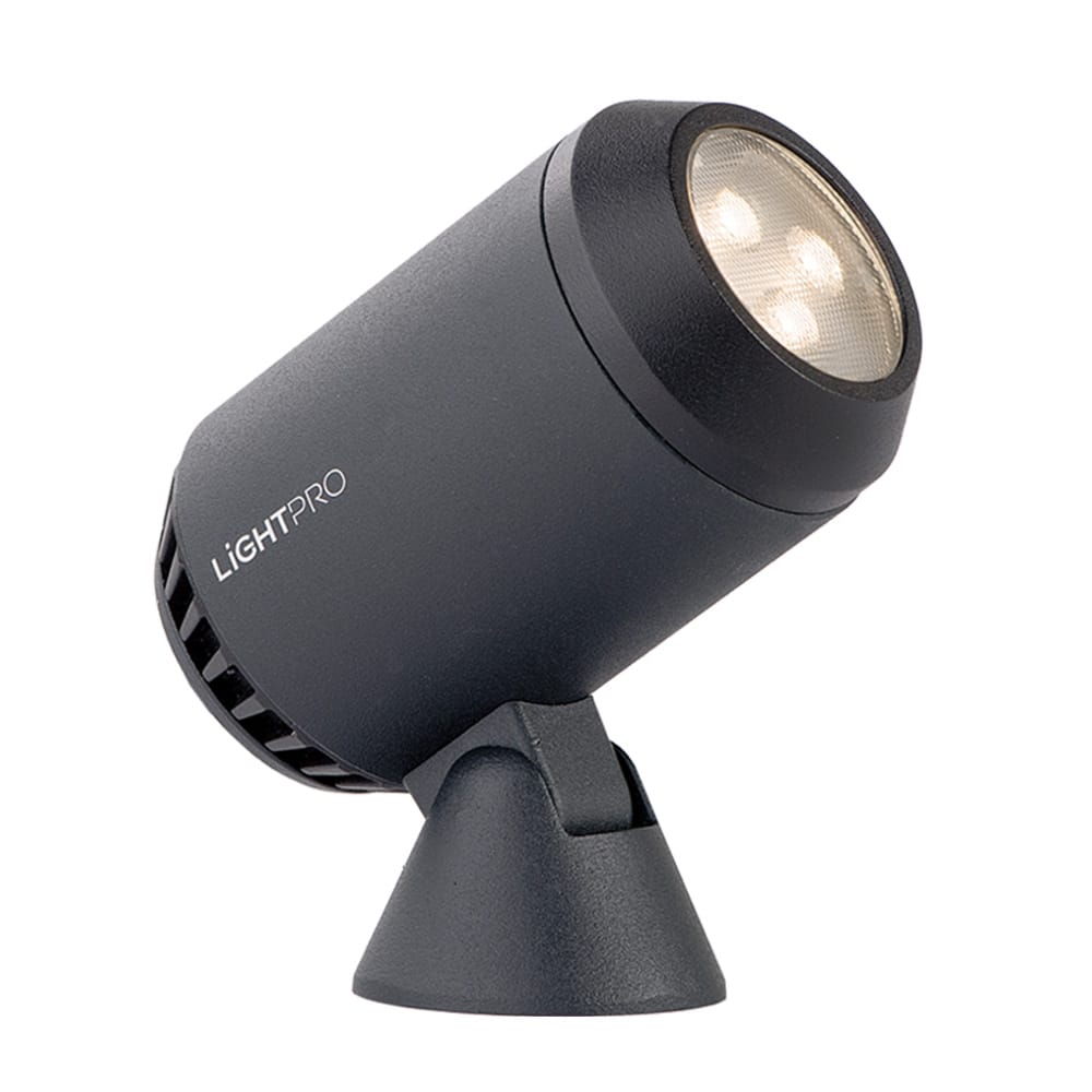 Castor 3 LED Prikspot 2.5 Watt 309 Lumen 3000K warm wit 12V Kanterlbaar Tuinspot IP67 Waterdicht Antraciet