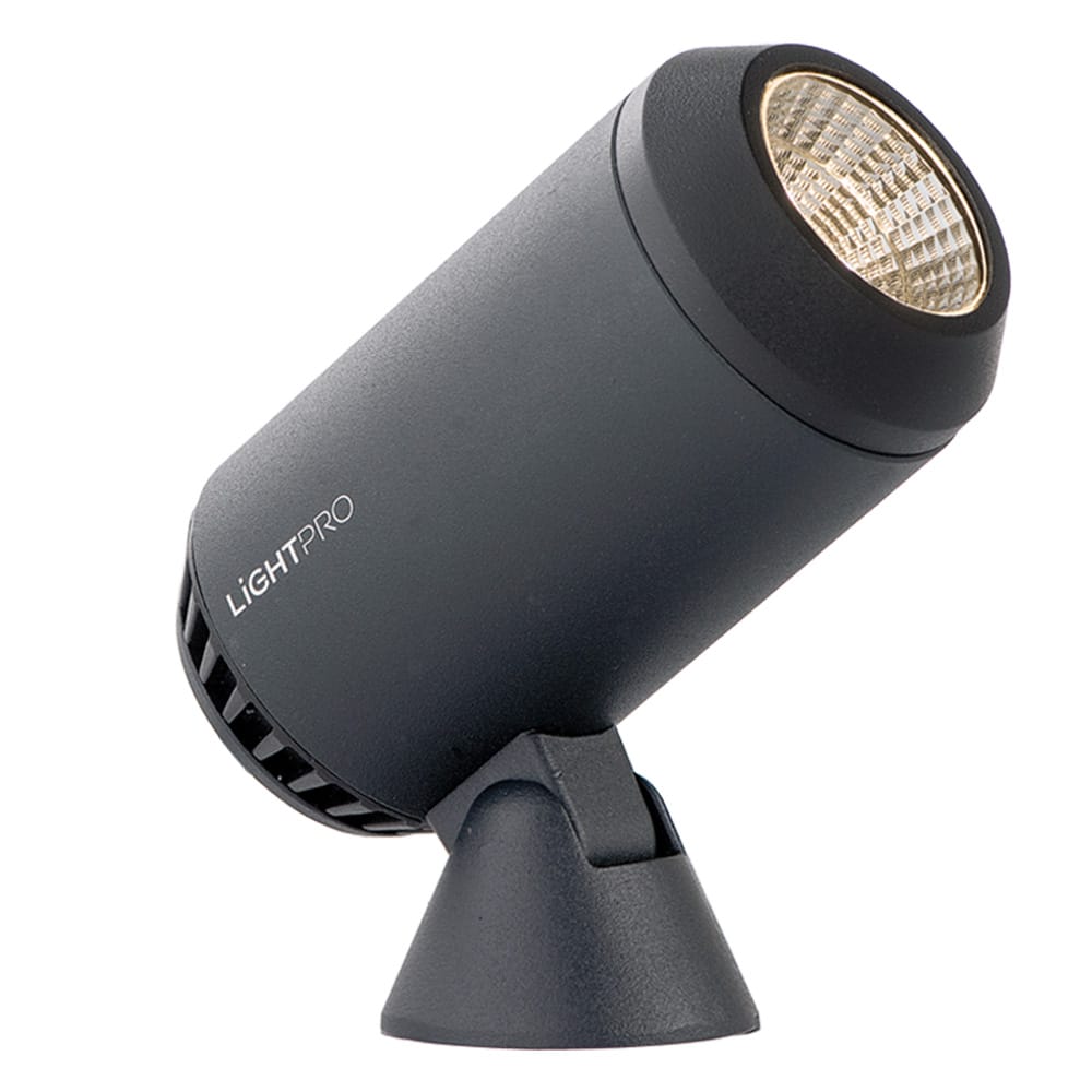 Castor 9 LED Pikspot 9 Watt 670 Lumen 3000K warm wit 12V Kantelbaar Tuinspot IP67 Waterdicht Antraciet