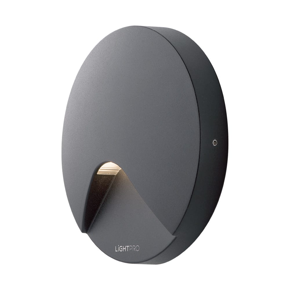 Kuma LED Wandlamp 6 Watt 105 Lumen 3000K warm wit 12V IP44 Waterdicht Rond Downlight Antraciet