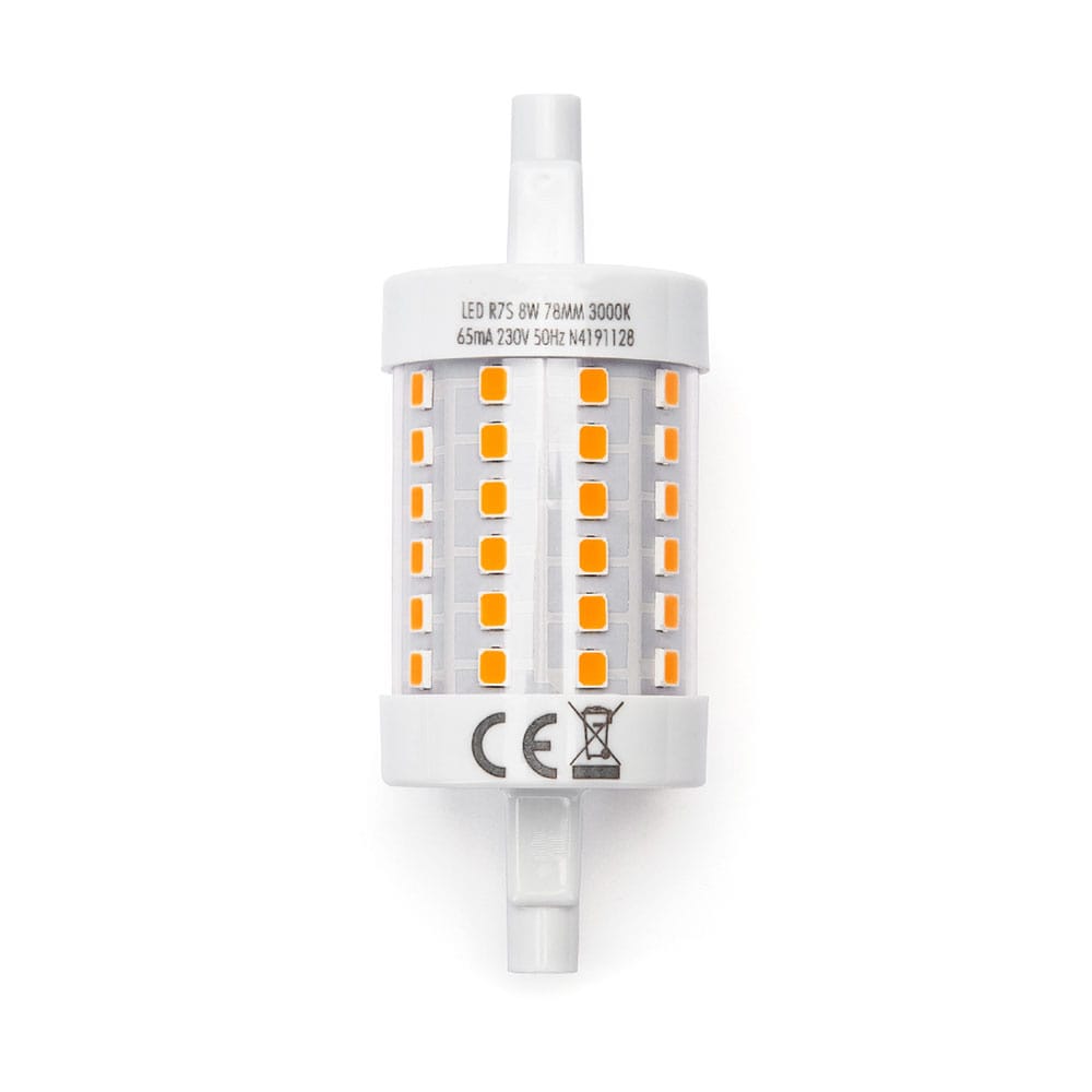 R7S LED Lamp 8 Watt 1055 Lumen 78mm 3000K Warm wit Vervangt 100 Watt Staaflamp Incl. ventilatieroosters